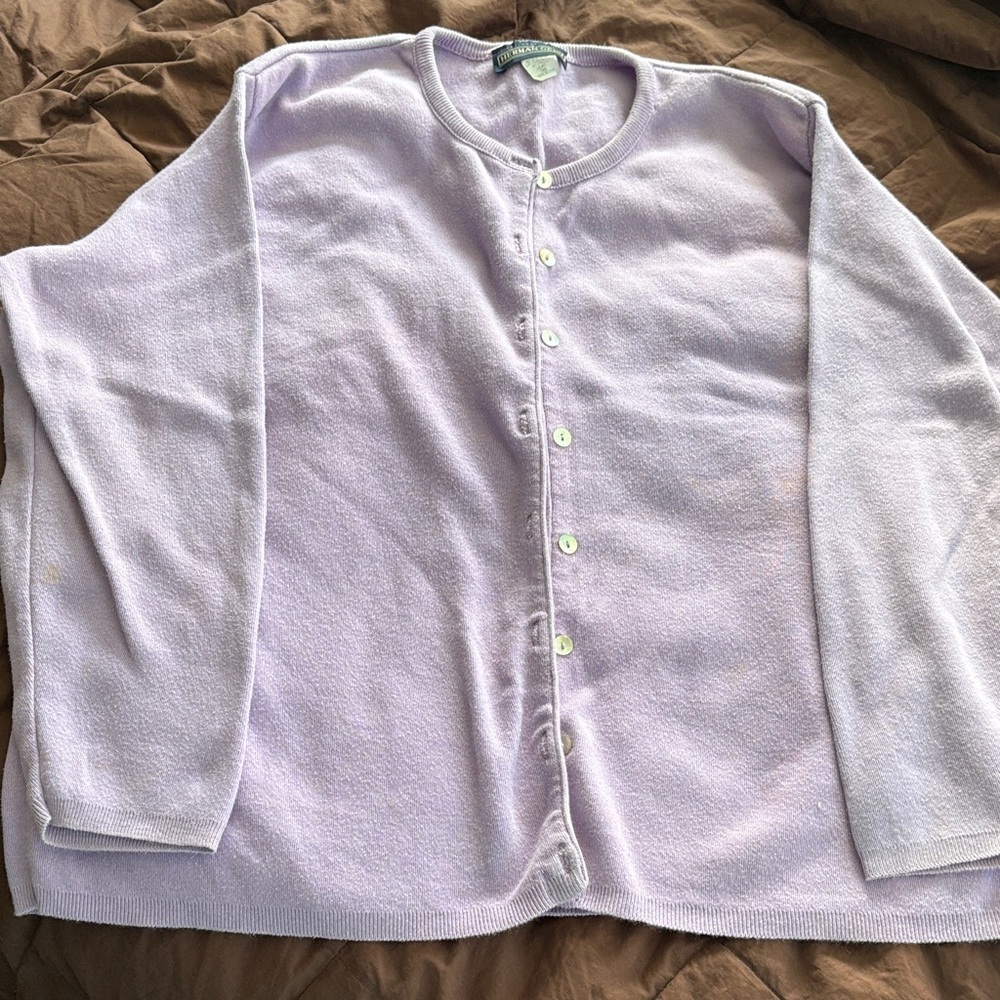 Women's Lavender Cardigan Sweater